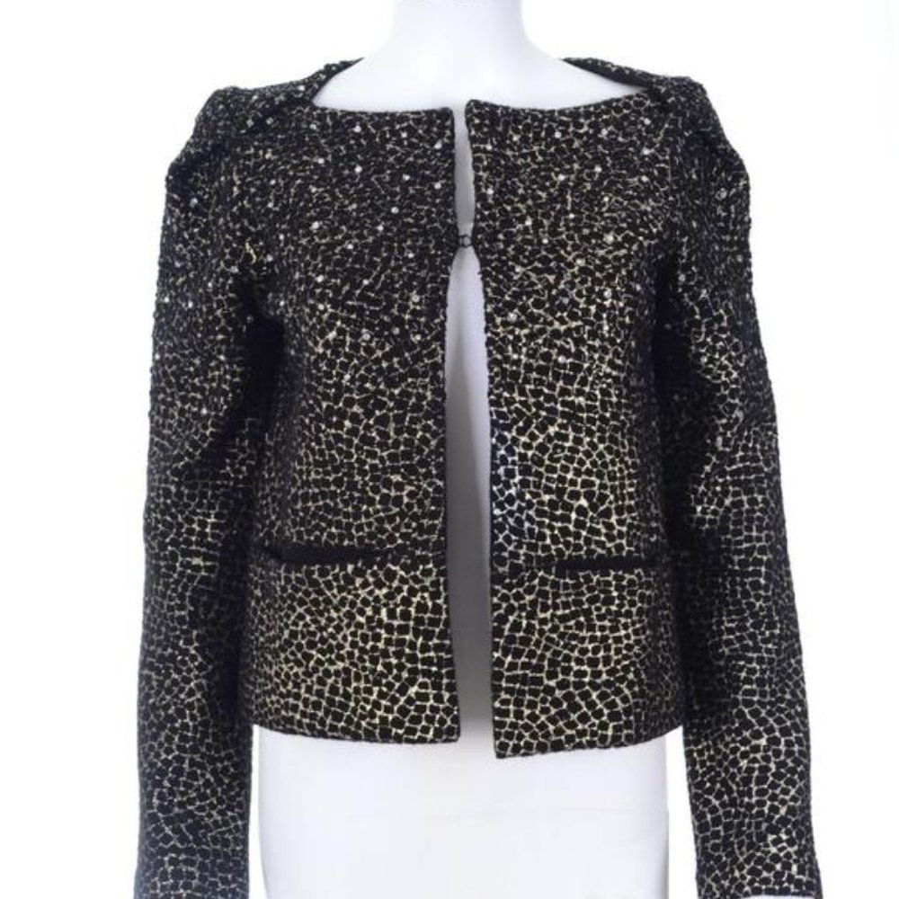 DVF Black + Gold Sequin Jacket